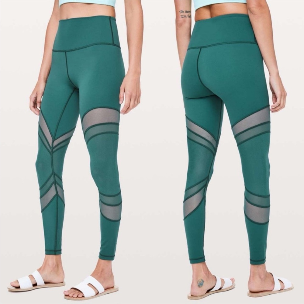 Lululemon Seek The Heat Tight *28" Green Jasper Size 6